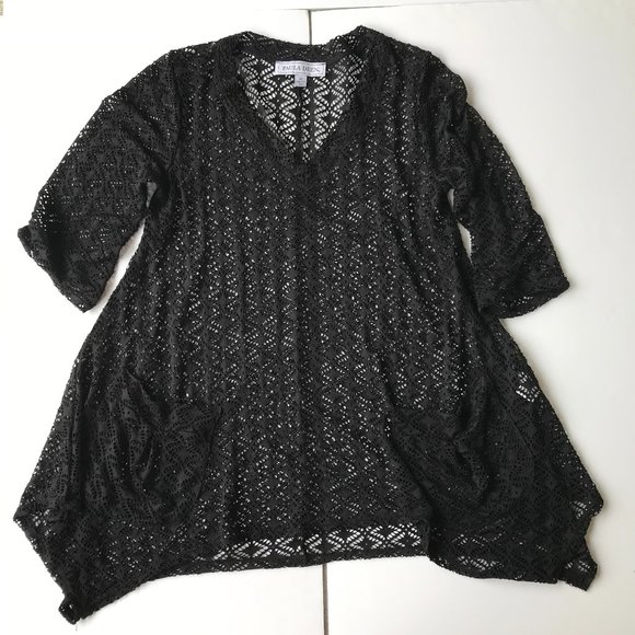 Paula Deen Swimsuit Cover Up Black Oversized XS - Picture 2 of 14